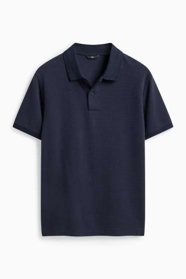Bărbați - Tricou polo - regular fit - structurat - albastru închis