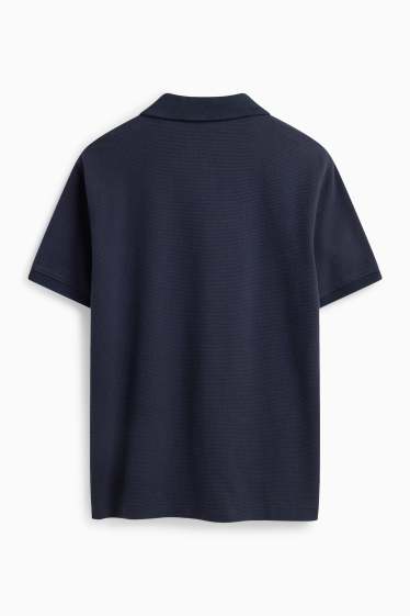 Bărbați - Tricou polo - regular fit - structurat - albastru închis