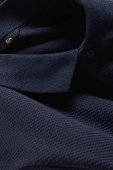 Bărbați - Tricou polo - regular fit - structurat - albastru închis