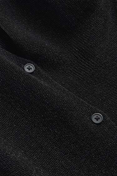 Femmes - Gilet sans manches en maille - finition côtelée - noir