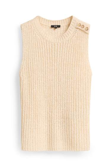 Damen - Pullunder - cremefarben