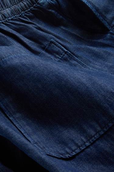 Femmes - Pantalon de grossesse - wide Leg - aspect jean - jean bleu foncé