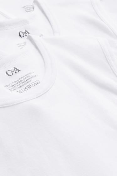 Uomo - Confezione da 3 - maglia intima - a coste fini - bianco