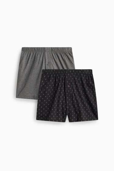 Hommes - Lot de 2 - caleçons - jersey - gris