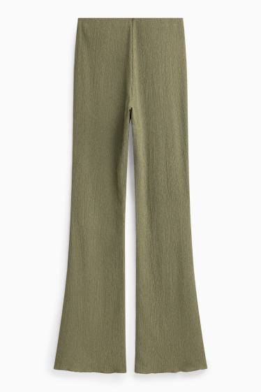 Dames - Flared legging - met structuur - groen