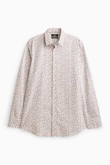 Pánské - Business košile - světle hnědá