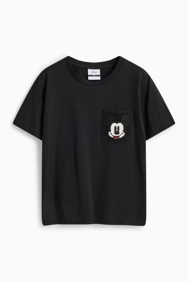 Damen - T-Shirt - Regular Fit - Micky Maus - schwarz
