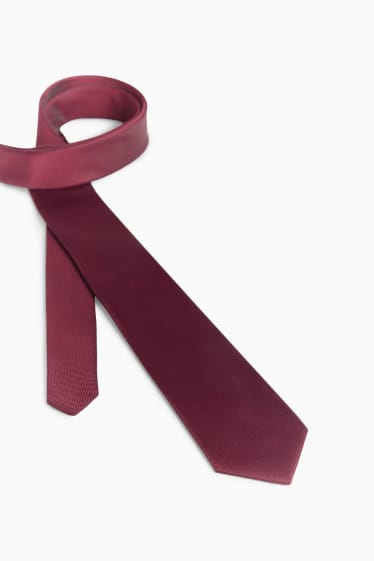 Hommes - Cravate - rouge foncé