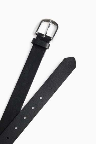 Dámské - Pásek - imitace kůže - černá