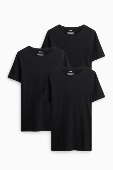 Herren - Multipack 3er - Unterhemd - schwarz