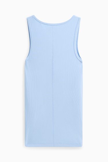 Damen - Top - gerippt - hellblau