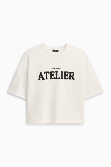 Damen - T-Shirt - Relaxed Fit - weiß