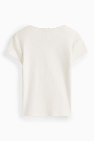 Kinder Mädchen - Multipack 2er - Kurzarmshirt - gerippt - weiss