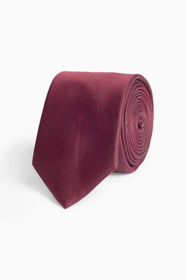 Hommes - Cravate - rouge foncé