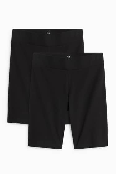 Damen - Multipack 2er - Biker-Shorts - schwarz
