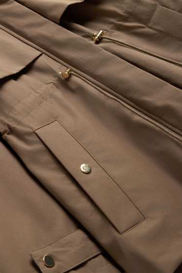 Femmes - Veste à capuche - finition déperlante - marron