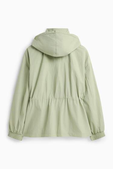 Femei - Jachetă cu glugă - verde deschis