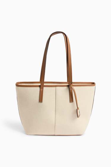 Dona - Bossa shopper gran - beix/marró