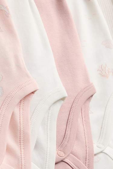 Baby Mädchen - Multipack 5er - Schildkröte - Baby-Wickelbody - rosa