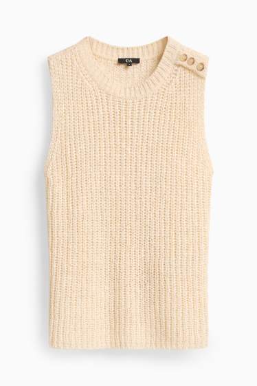 Femmes - Pull sans manches - crème