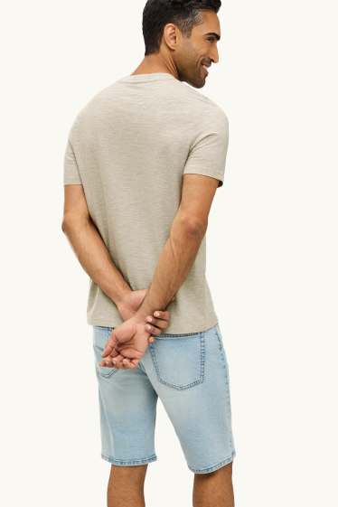 Hombre - Camiseta - regular fit - de rayas - marrón