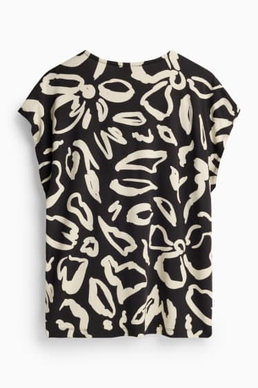 Dames - T-shirt - wit / zwart