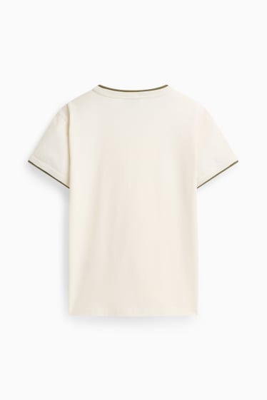 Femmes - T-shirt - regular fit - look 2-en-1 - blanc crème