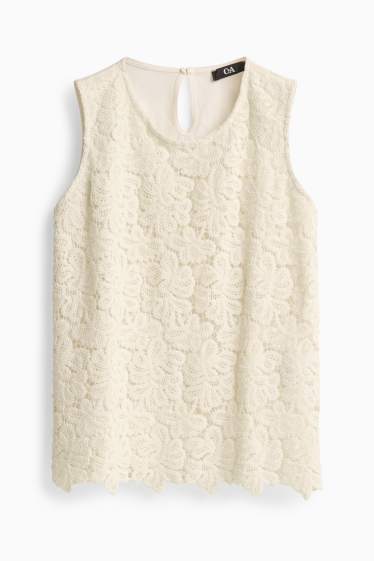 Damen - Blusentop - cremeweiss