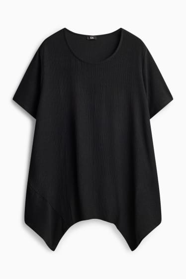 Mujer - Camiseta - con textura - negro
