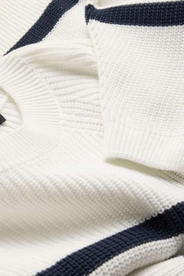 Femei - Pulover - reiat - cu dungi - alb / negru