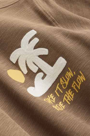 Kinderen: jongens - T-shirt - bruin