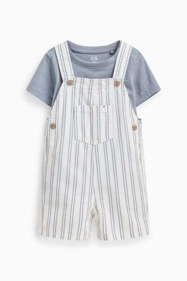Miminka - chlapci - Palma - outfit pro miminka - 2dílný - pruhovaný - modrá/bílá