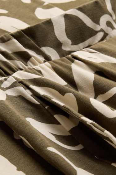 Dames - Joggingbroek - gebloemd - kaki