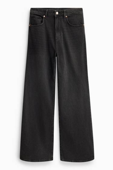 Femmes - Wide leg jean - high waist - noir