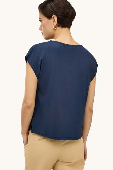 Damen - T-Shirt - Regular Fit - dunkelblau