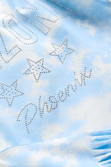 Kinder Mädchen - Arizona und Wolke - Kurzarmshirt mit Strasssteinen - blau / weiß