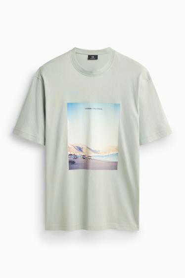 Men - T-shirt - relaxed fit - light green