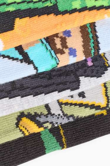 Kinderen: jongens - Set van 5 paar - Minecraft - sokken met motief - blauw