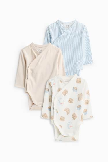 Unisex - Baby-wikkelrompertjes - crèmekleurig