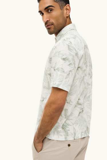 Hombre - Camisa - regular fit - Kent - estampada - blanco / verde