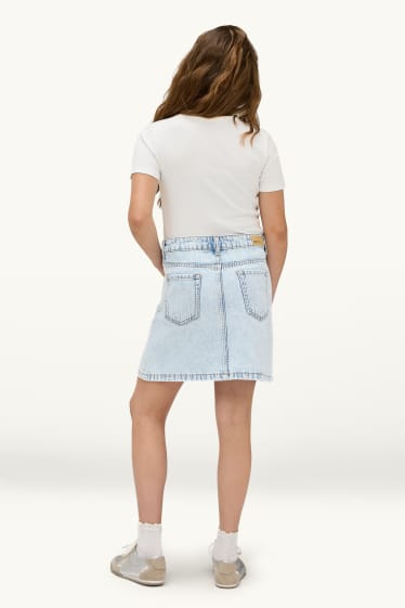 Kinder Mädchen - Sterne - Jeansrock mit Strasssteinen - hellblau