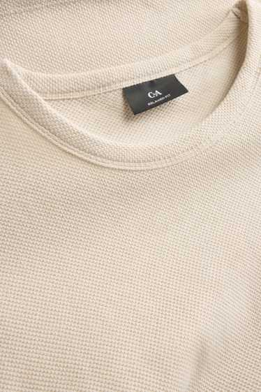 Bărbați - Tricou - relaxed fit - structurat - bej