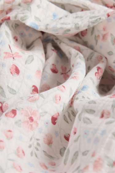 Unisex - Floricele - scutec din muselină pentru bebeluși - alb-crem