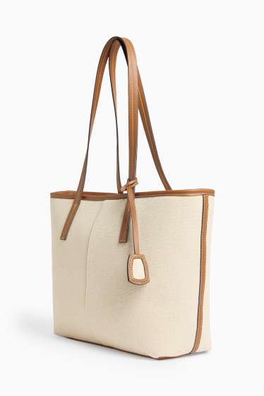 Dames - Grote shopper - beige / bruin