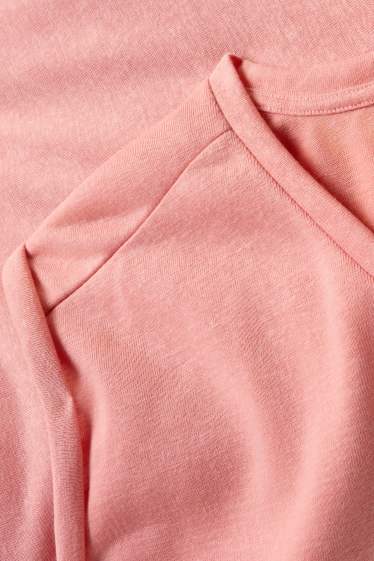 Women - V-neck T-shirt - relaxed fit - pink