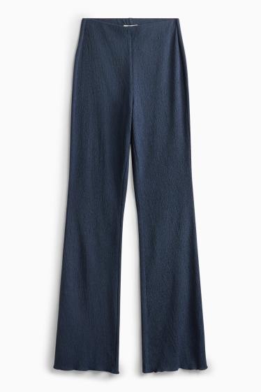 Dames - Flared legging - met structuur - blauw