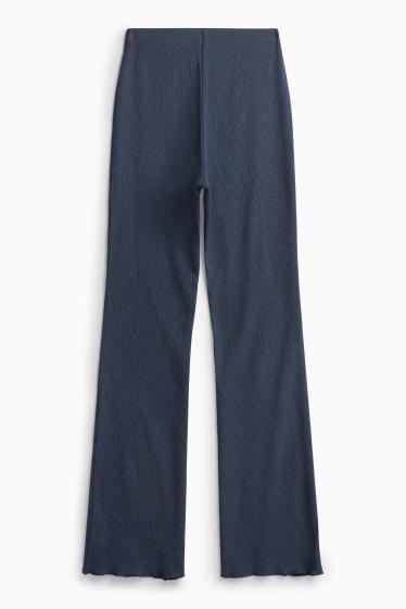 Dames - Flared legging - met structuur - blauw