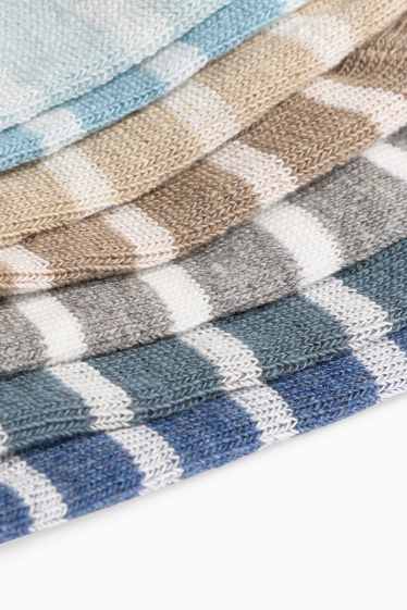 Kinder Jungen - Multipack 7er - Sneakersocken - gestreift - braun