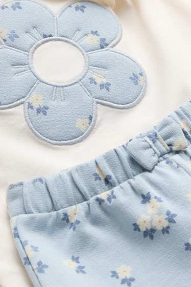 Baby: meisjes - Baby outfit - wit / lichtblauw