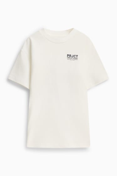 Děti - chlapci - Tričko s krátkým rukávem - strukturované - bílá